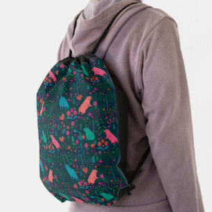 Playful Capybara in the Forest – Tropical Seamless Drawstring Bag