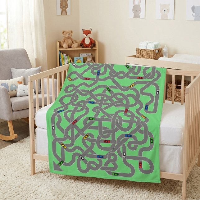 Playful Car Road Map Baby Blanket (Creator Uploaded)