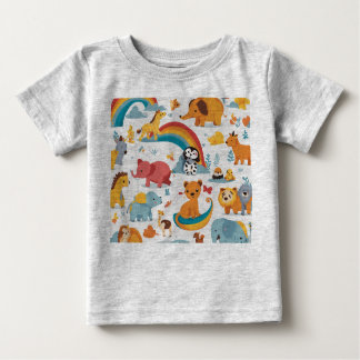 Playful Cartoon Animal T-Shirts for Kids