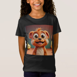 Playful Cartoon Animal Tee for Girls – Bright & Fu