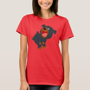Playful Cartoon Baby Rottweiler Women T-Shirt
