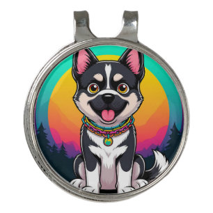 Playful Cartoon Dog Golf Hat Clip