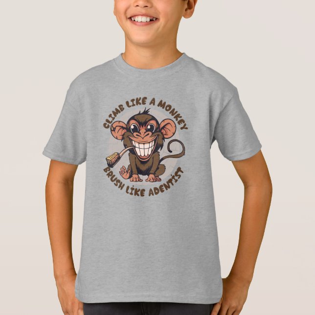 Playful Cartoon Monkey | Kids T-Shirt (Front)