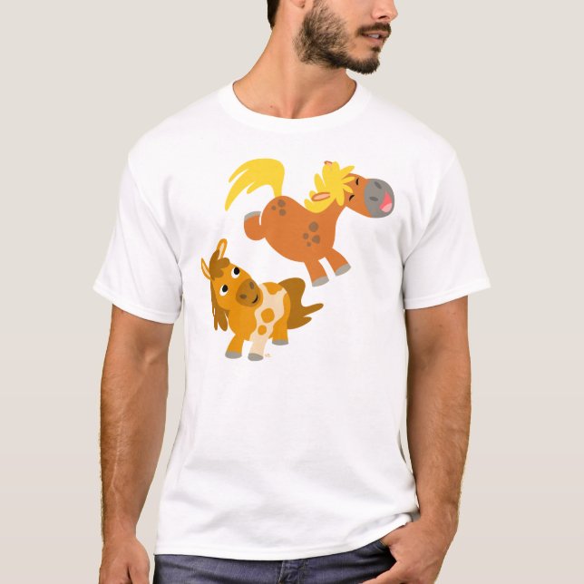 Playful Cartoon Ponies Women T-shirt (Front)