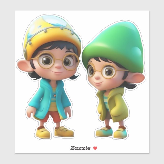 Playful Cartoon-Themed Mousepad Sticker (Sheet)