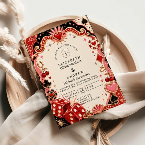 Playful Casino Vegas Wedding Invitation