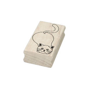 playful cat art stamp