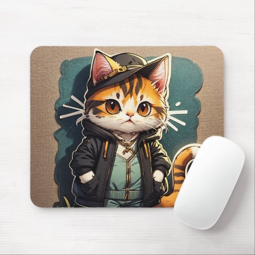 Playful Cat Design Mousepad Mouse Pad