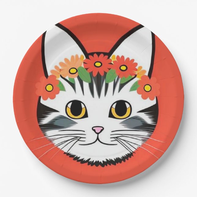 🐱 Playful Cat Graphic Party Plates 🐱 (Front)