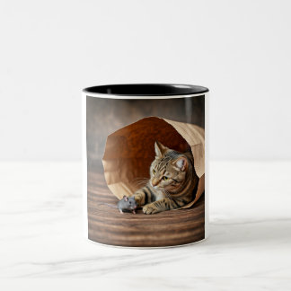 Playful Cat in a Bag Mug