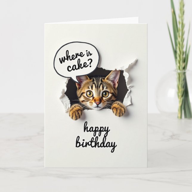 Playful Cat Peek Card (Front)
