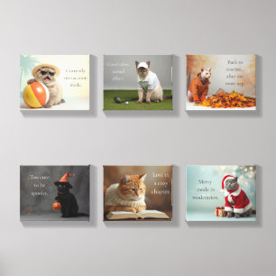 Playful Cat Quote Canvas Art Photo Tile