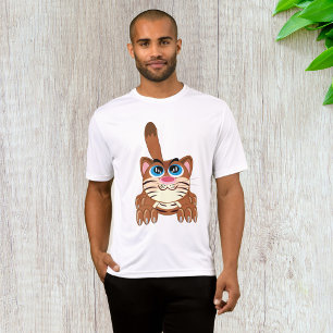 Playful Cat with Big Blue Eyes Fun Whimsical Kitty T-Shirt