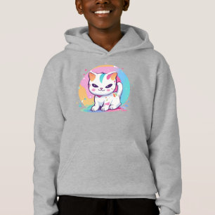 Playful Cat with Colorful Spots Hoodie