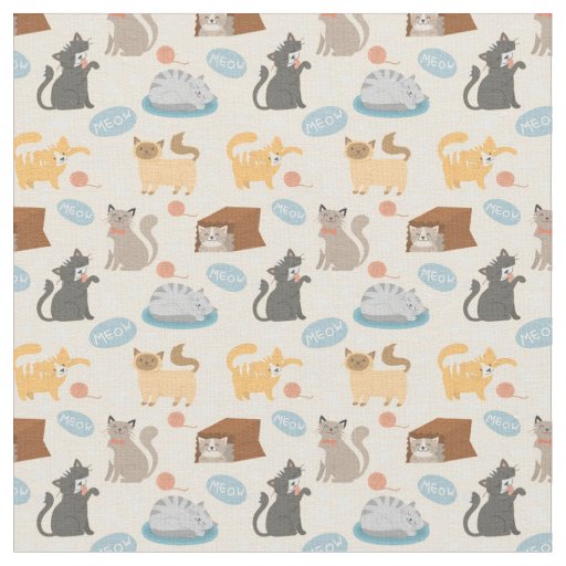 Playful Cats Fabric