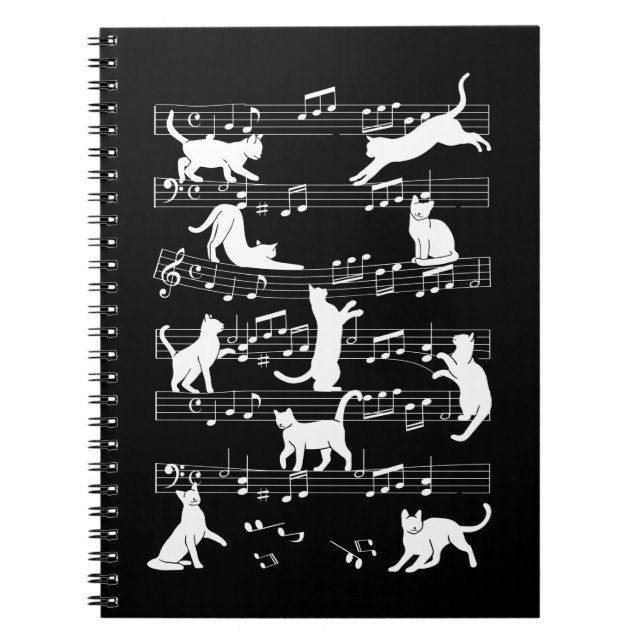 Playful Cats Funny Musician Cat Owner Humor Notebook (Front)
