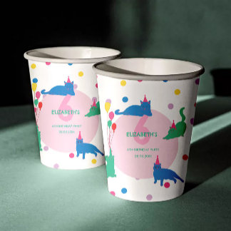 Playful Cats Purrfect Birthday Paper Cups