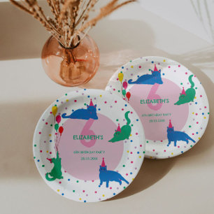 Playful Cats Purrfect Birthday Paper Plates