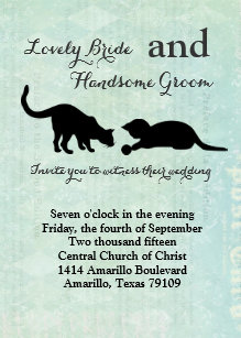 Vintage Cat Wedding Invitations Zazzle