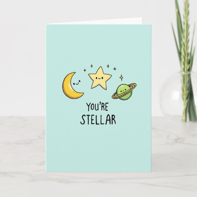 Playful Celestial Birthday Card (Front)