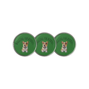 Playful Cheerful Corgi 'Wagging for Birdies' Fun Golf Ball Marker