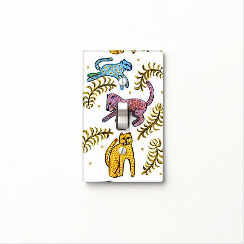 Playful cheetah  leopards light switch cover