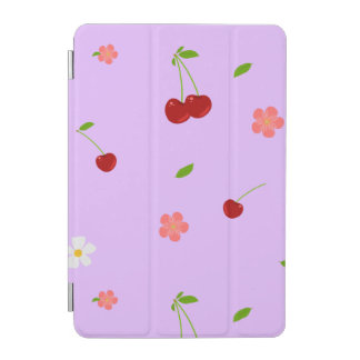 Playful Cherry Fruit and Flower Background iPad Mini Cover