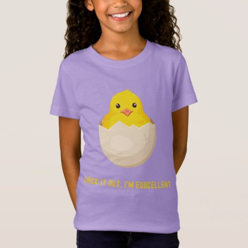 Playful chick cute funny eggcellent T_Shirt