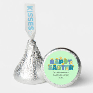 Playful Chicks Happy Easter Typography Custom Text Hershey®'s Kisses®