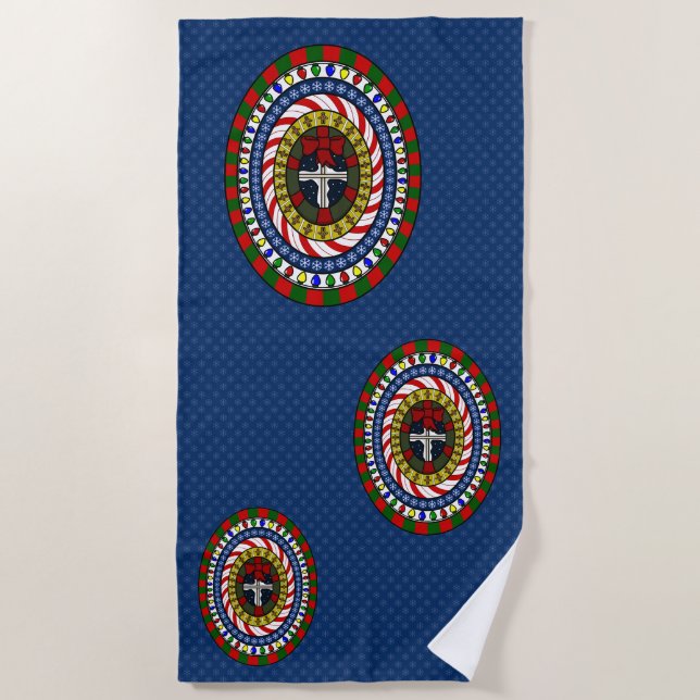 Playful Christmas Beach Towel (Front)