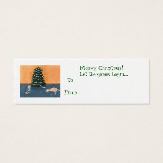 Playful Christmas cats, gift tags, profile cards