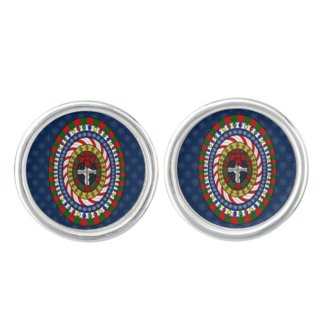 Playful Christmas Cufflinks (Front)