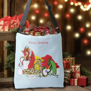 Playful Christmas Dragons Fantasy Milk Cookies Crossbody Bag