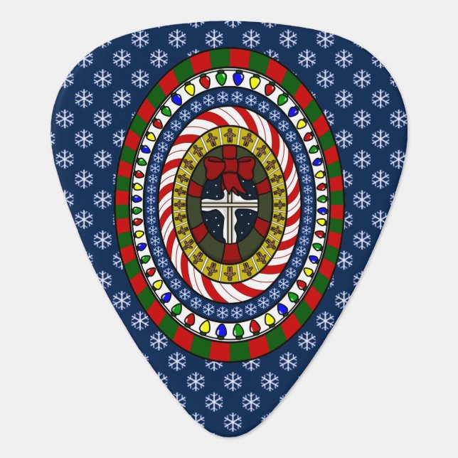 Playful Christmas Guitar Pick (Front)
