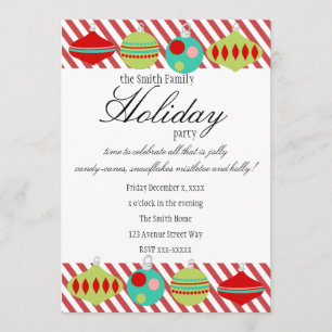 Playful Christmas Ornaments Invitation