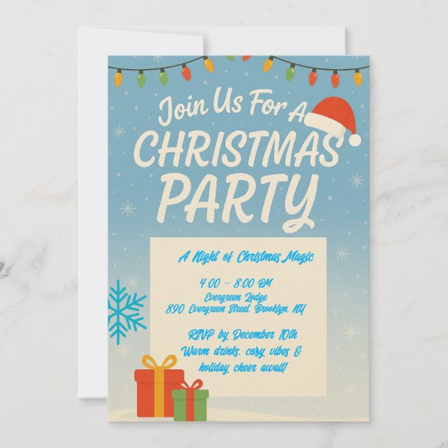 Playful Christmas Party Invitation  (Front)