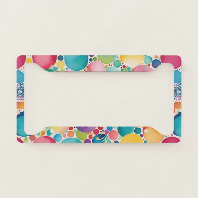 Playful Circles License Plate Frame (Front)