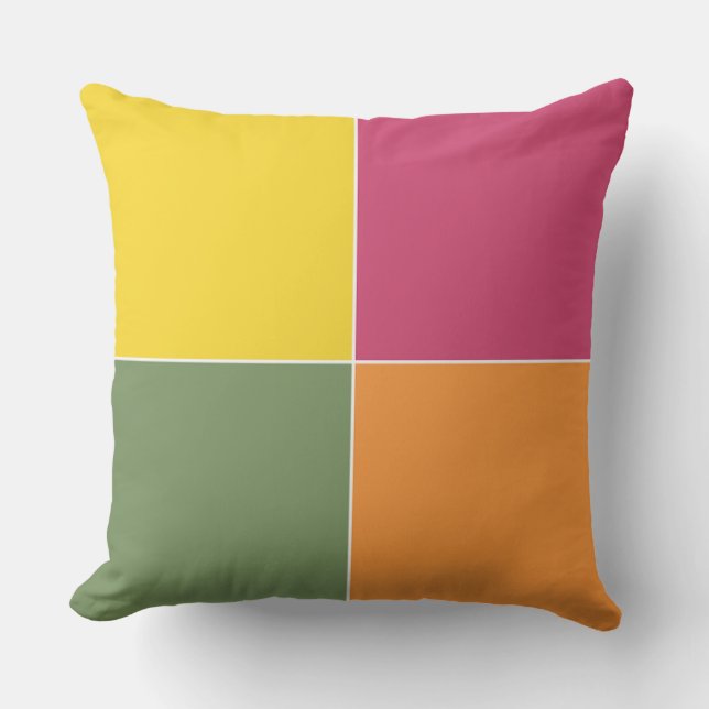 Playful Citrus Squares Outdoor Pillow (Front)