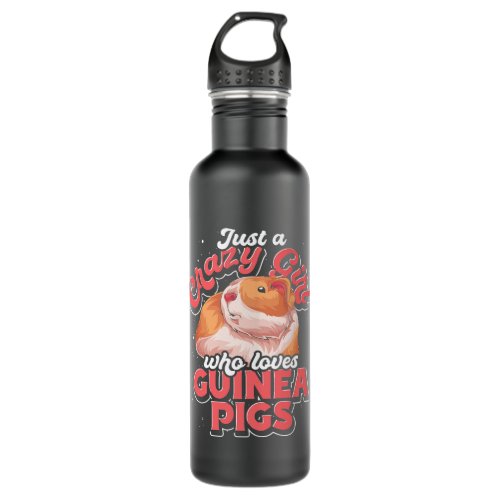 Playful Clay Girl Dreams of Guinea Pig Adventures Stainless Steel Water Bottle