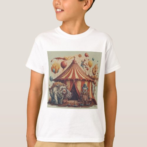  Playful Clowns and Big Top T_Shirt