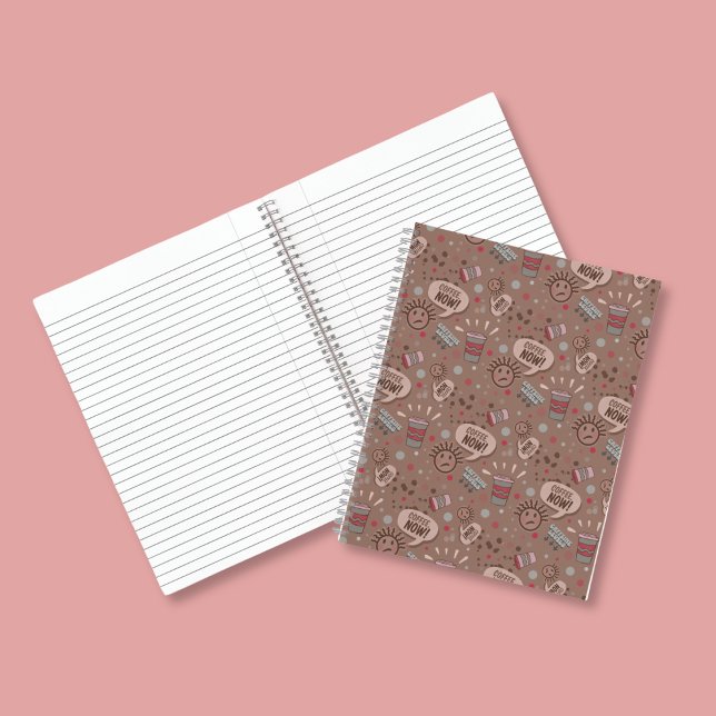 Playful Coffee Now Mocha Pattern Notebook (Creator Uploaded)