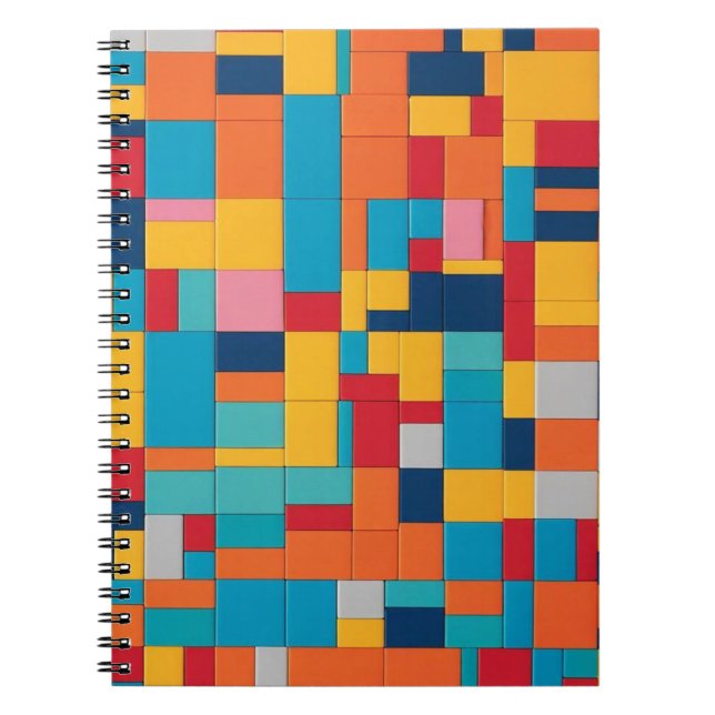 Playful Color Block Grid Notebook (Front)