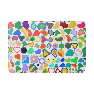Playful Colorful Amorphous Shapes Bath Mat