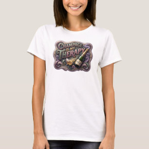 Playful Colorful CHAMPAGNE IS MY THERAPY v2 T-Shirt