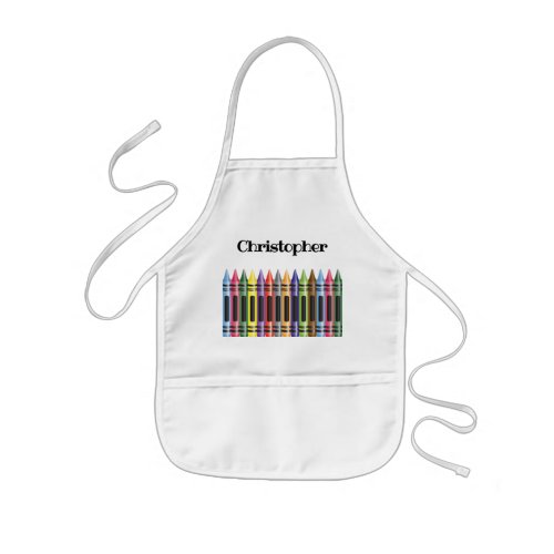 Playful Colorful Crayons Kids Apron