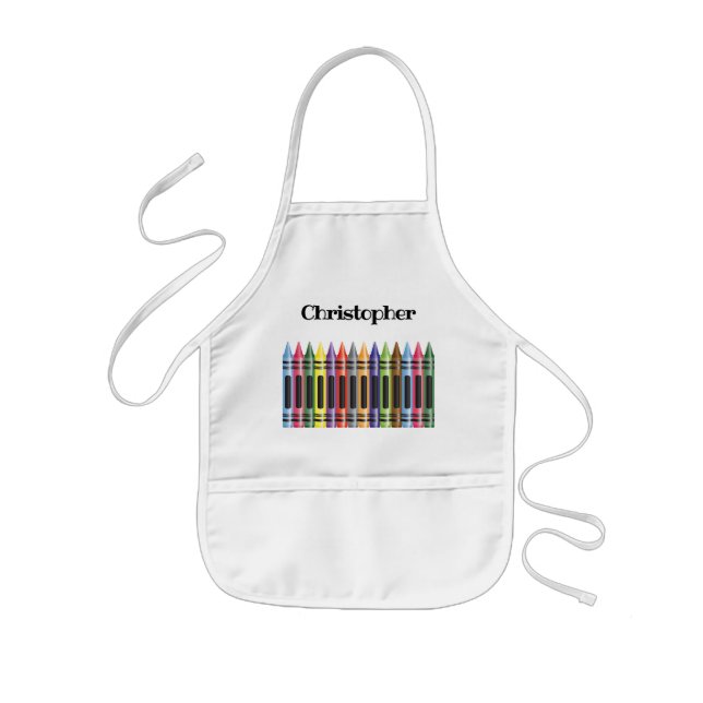 Playful Colorful Crayons Kids' Apron (Front)