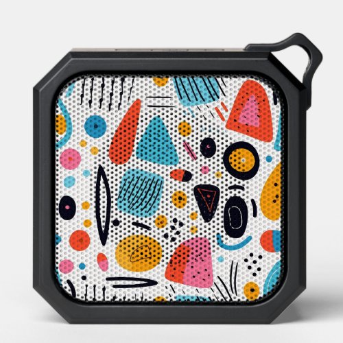Playful Colorful Geometric Memphis Style Pattern Bluetooth Speaker