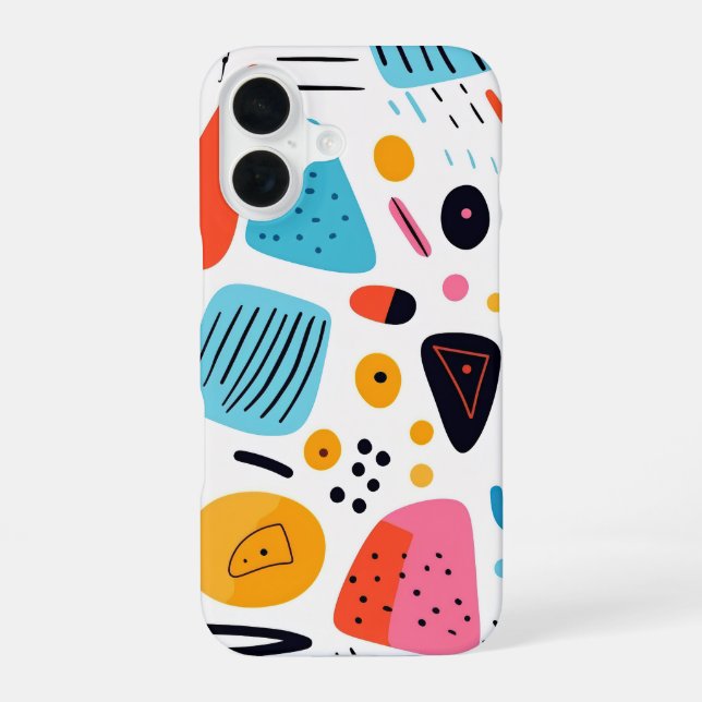 Playful Colorful Geometric Memphis Style Pattern Iphone Case (Back)