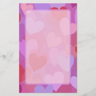 Playful Colorful Heart Pattern Stationery