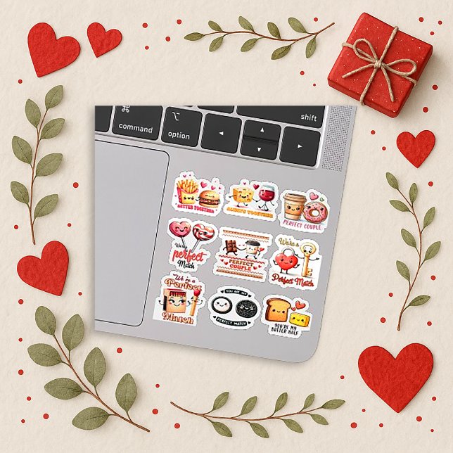 Playful Colorful Kawaii Food Couple Design Sticker (Creator Uploaded)